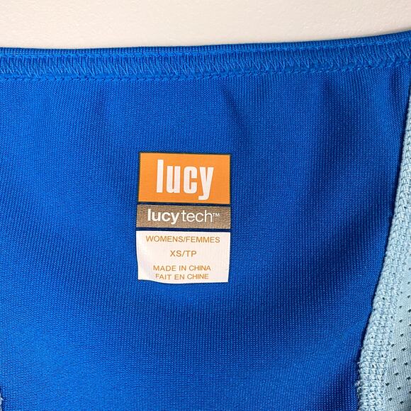 Lucy Activewear Mesh Color Block Running Tank Top XS - Picture 3 of 6